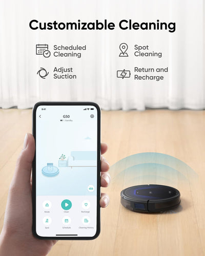 Robot Vacuum And Mop 4000Pa Suction 120 Min Black