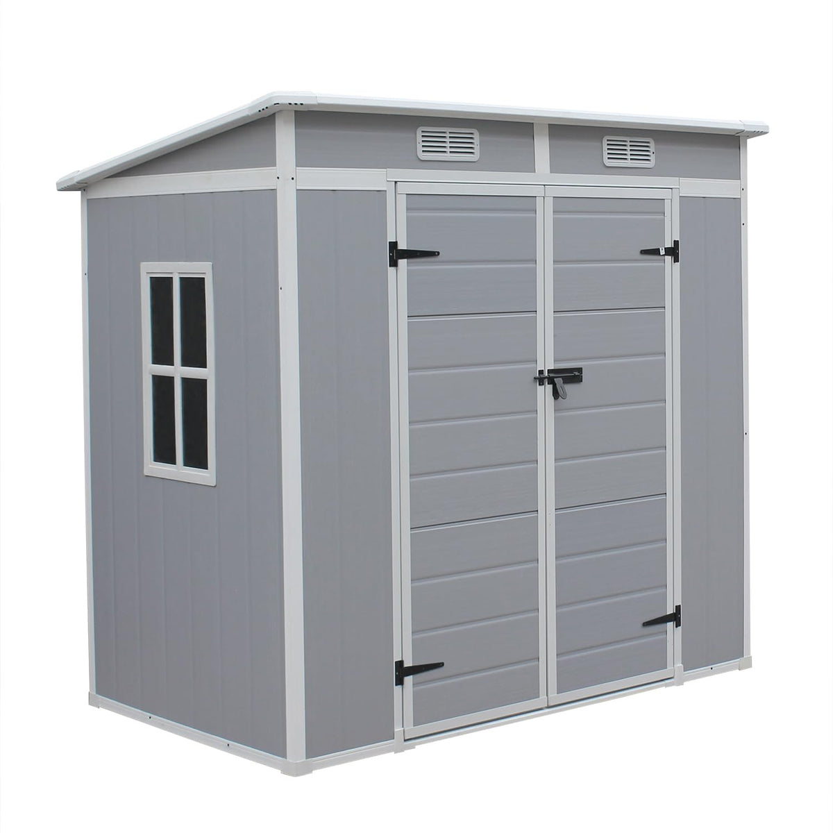 Outdoor Garden Storage Shed 6 X 4 Ft Grey Plastic Aluminium Frame