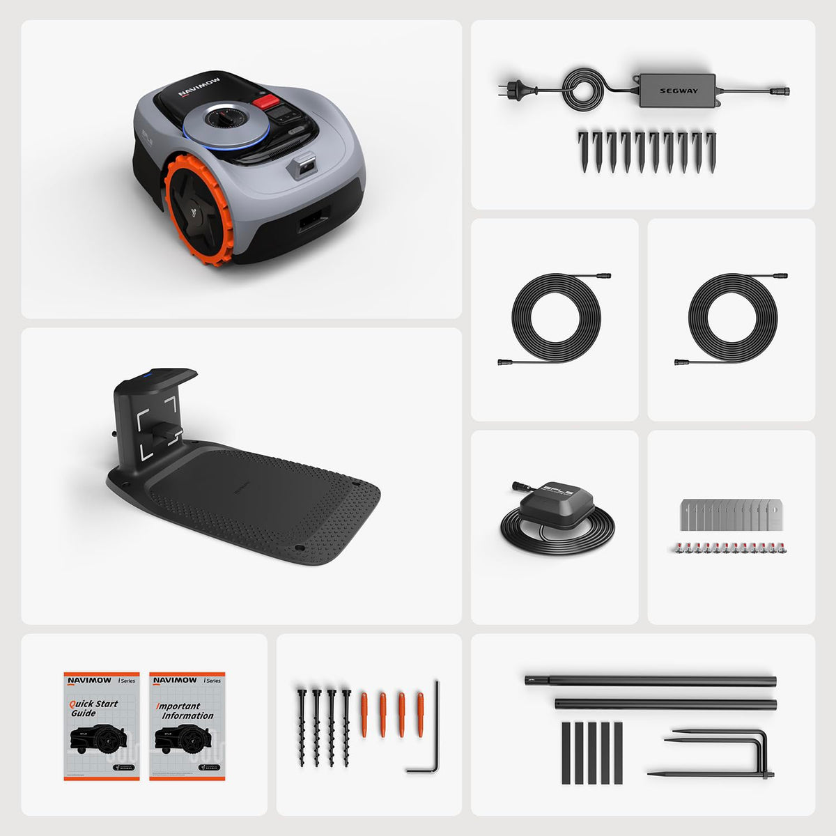 Robotic Lawn Mower 500m² EFLS 2.0 RTK Vision AI Mapping Grey