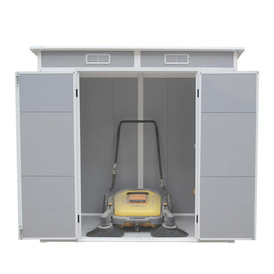 Outdoor Garden Storage Shed 6 X 4 Ft Grey Plastic Aluminium Frame