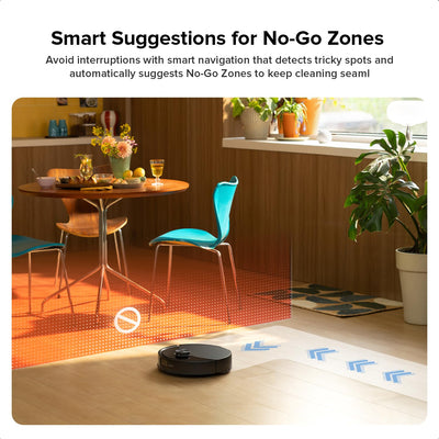 Robot Vacuum Cleaner with Mop 10,000 Pa Suction Dual Anti-Tangle Brushes Black