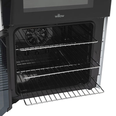 Freestanding Electric Cooker 68L Twin Cavity Ceramic Hob 4 Zones White