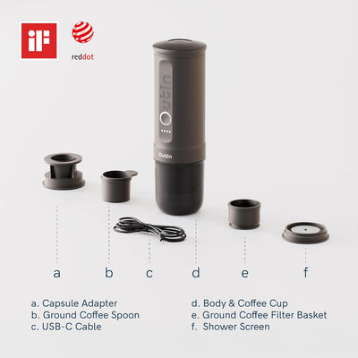 Portable Espresso Machine 20 Bar Self-Heating USB-C Space Grey